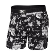 SAXX Men's Ultra Super Soft Boxer Brief - Black Astro Surf And Turf by Lenny's Shoe & Apparel
