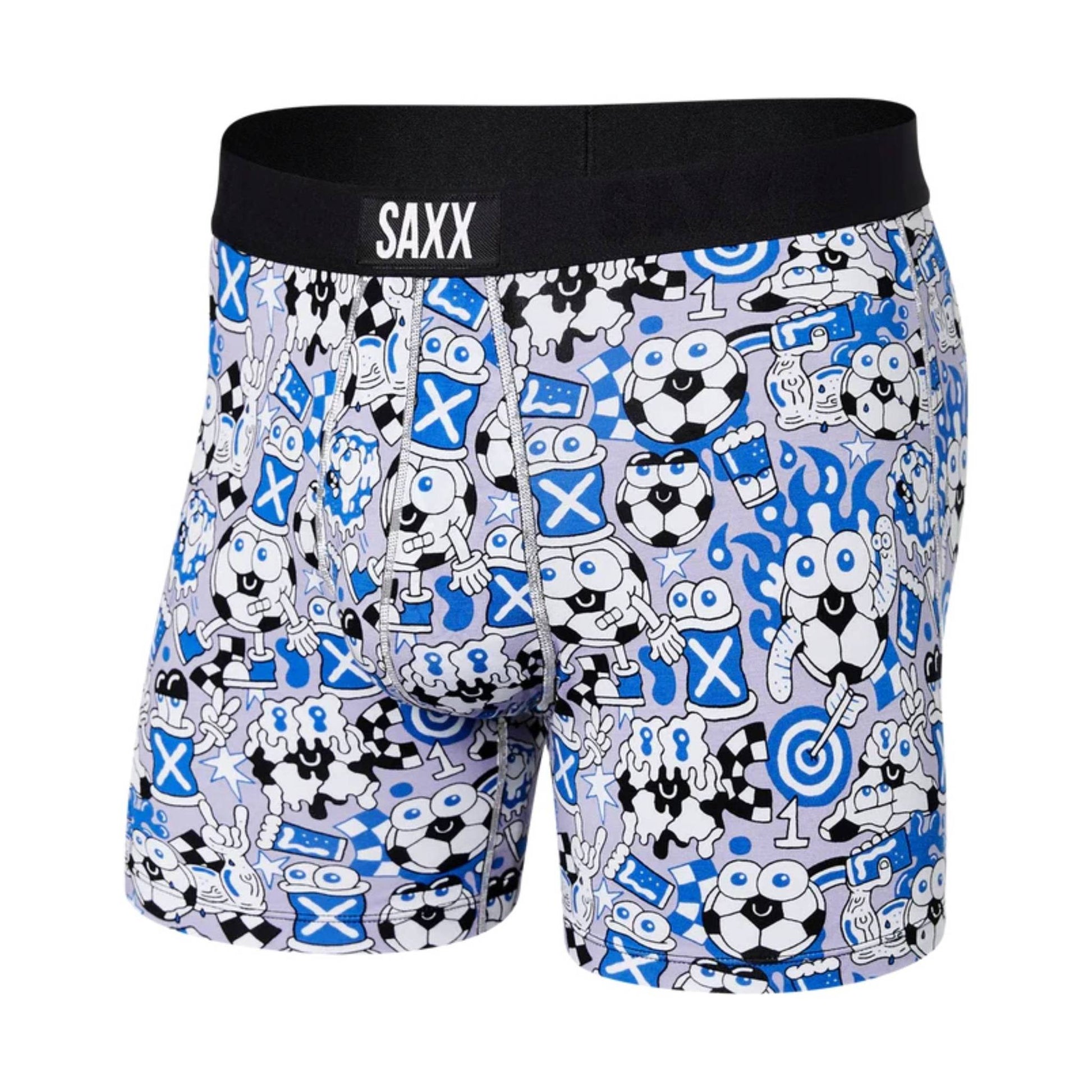 SAXX Men's Vibe Boxer Brief - Footy & Pints Blue by Lenny's Shoe & Apparel