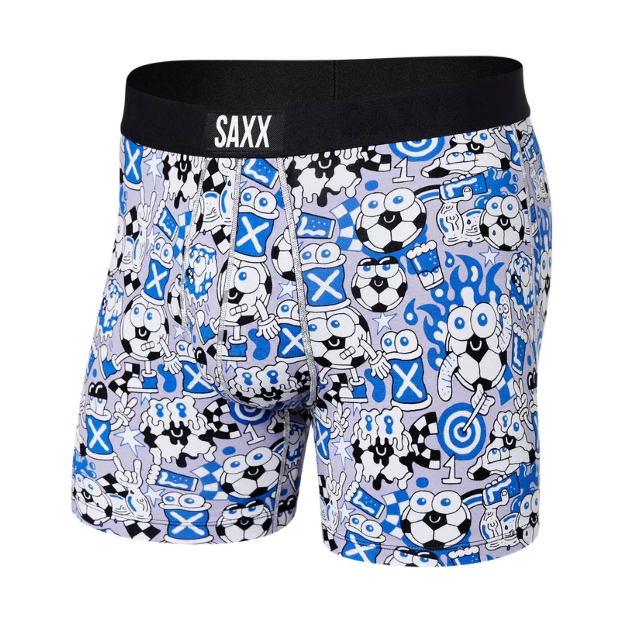 SAXX Men's Vibe Boxer Brief - Footy & Pints Blue by Lenny's Shoe & Apparel