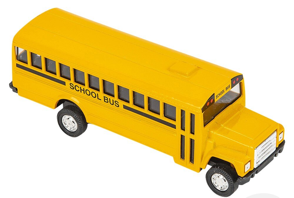 Diecast Pull Back School Bus 5" (Sold Individually) by Homeportonline