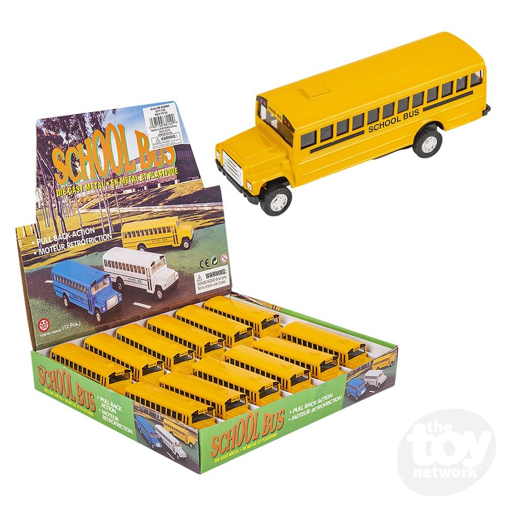 Diecast Pull Back School Bus 5" (Sold Individually) by Homeportonline