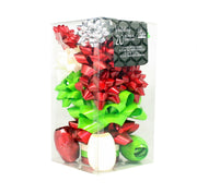 Holiday Ribbon And Bow Kit - Burgundy/Green/White