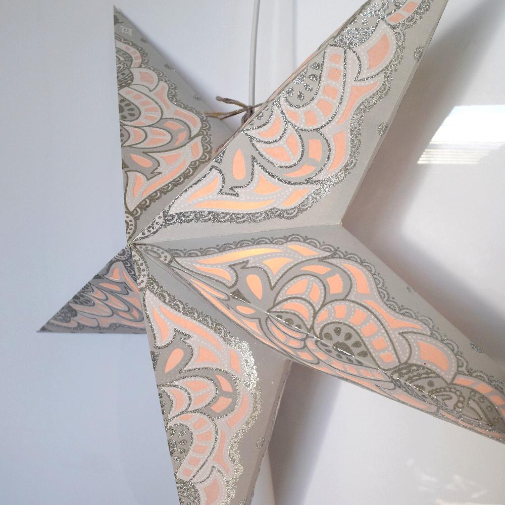 Star Lantern Babylon Beige & Grey Glitter 24" by Homeportonline