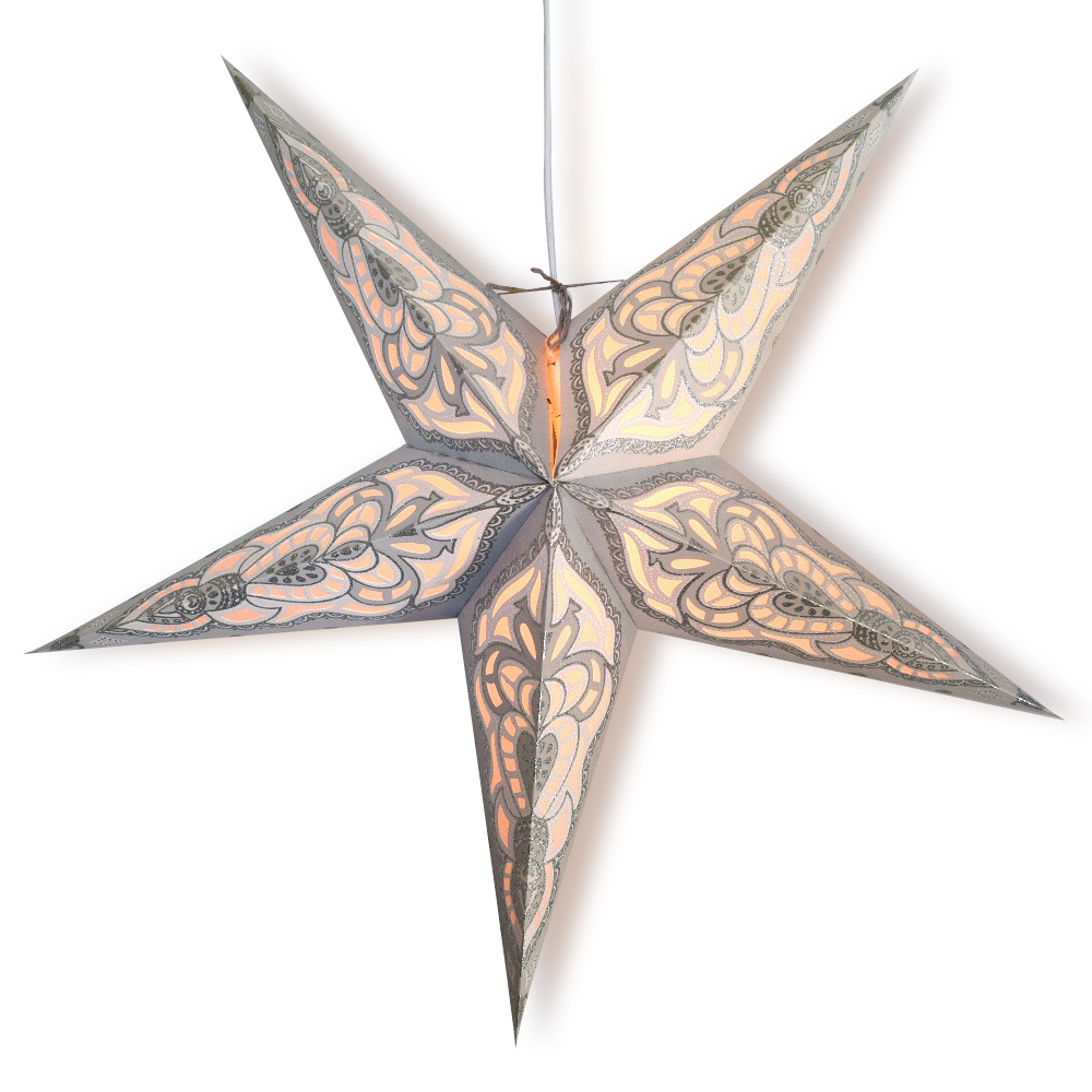 Star Lantern Babylon Beige & Grey Glitter 24" by Homeportonline
