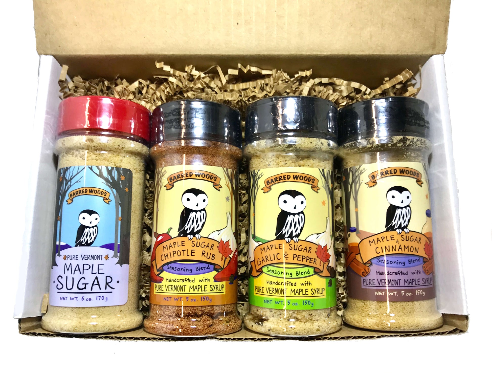 Maple Seasonings Gift Box of 4 by Barred Woods Maple