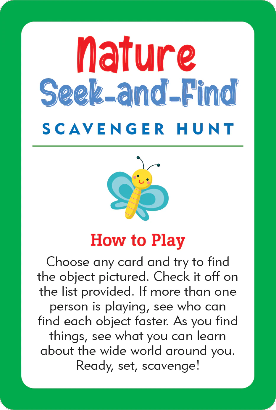 Scavenger Hunt Seek-and-Find Cards Nature by Homeportonline