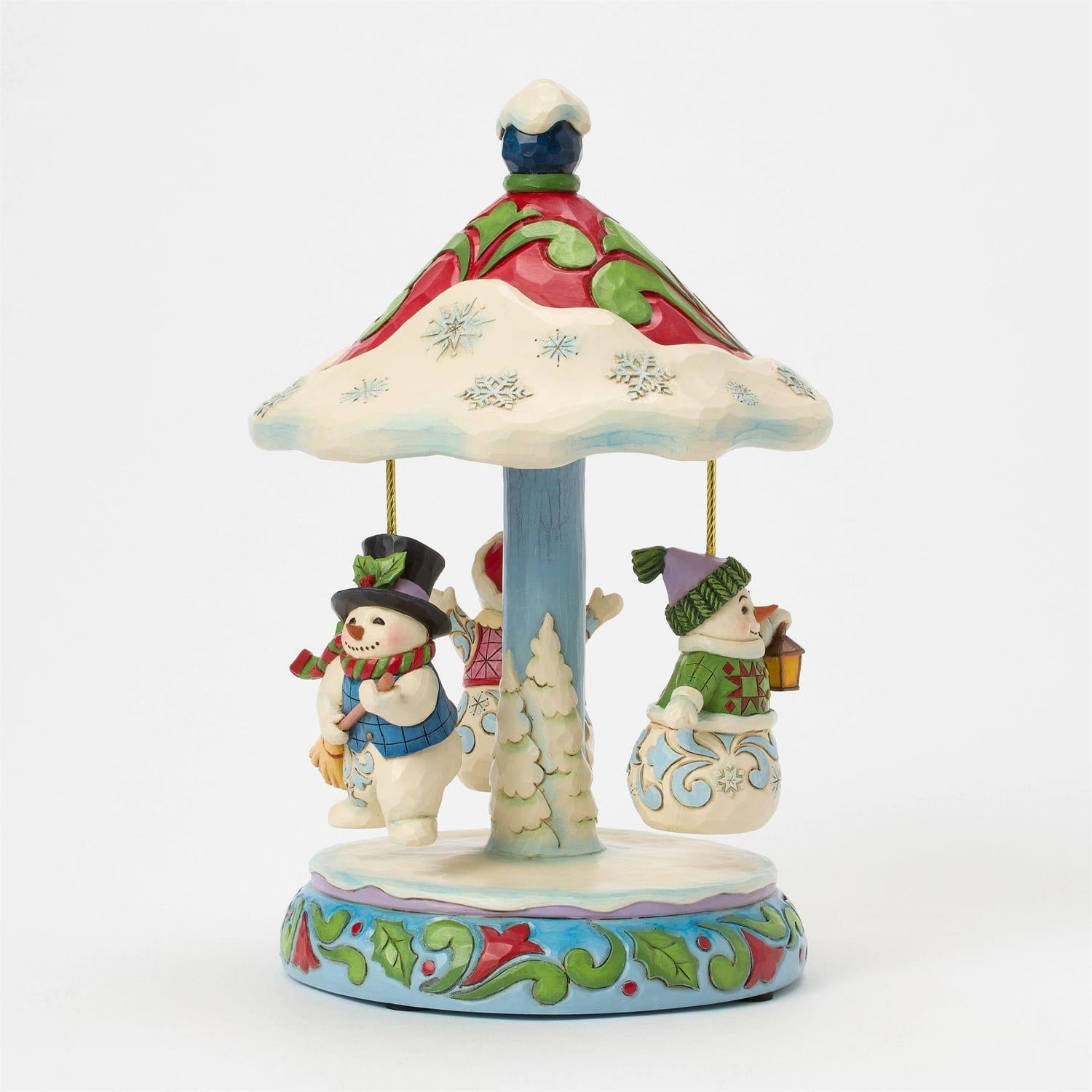 Rotating Snowman Carousel Figurine