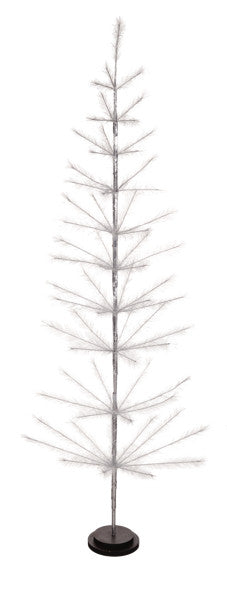 6 Foot LED Silver Tree Battery Operated