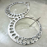 Lotus Medallion Sterling Silver Earrings