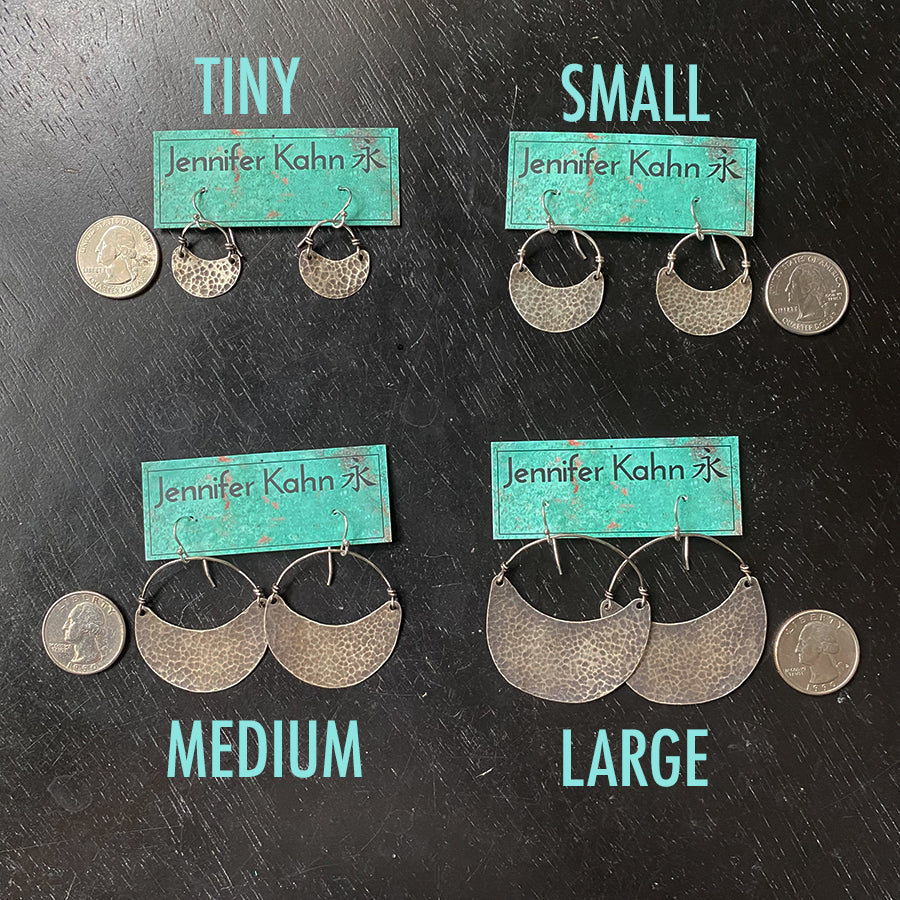 Silver Crescent Earrings by jenkahnjewelry