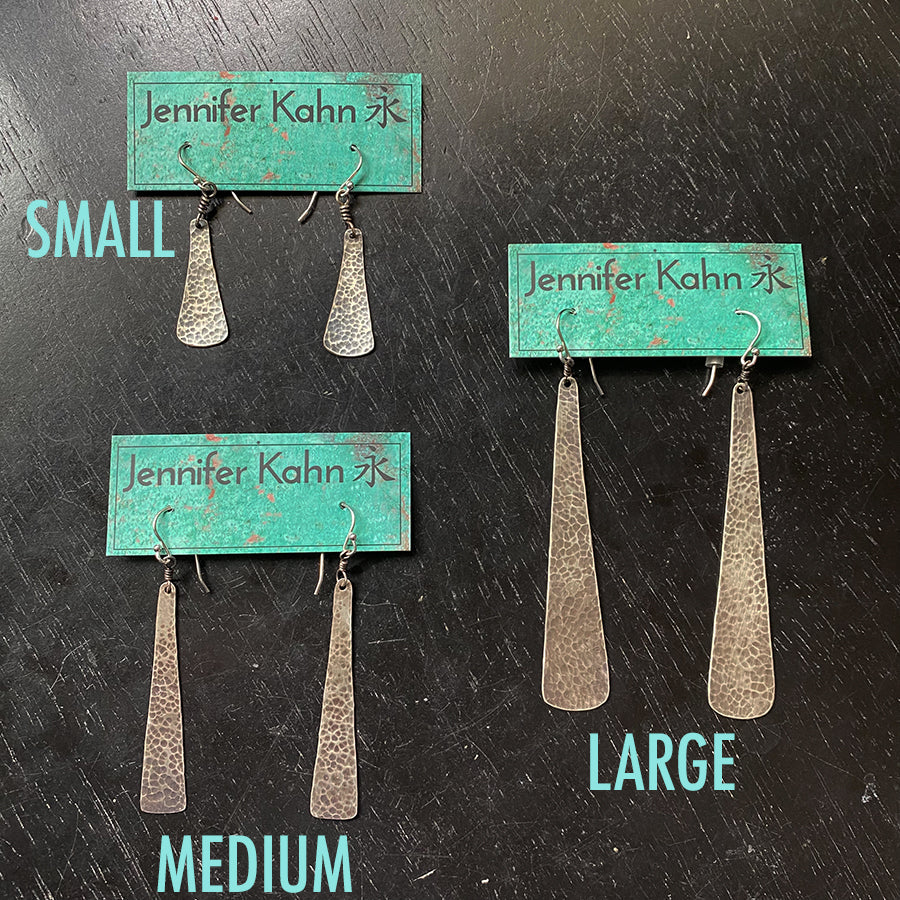 Silver Taper Earrings by jenkahnjewelry