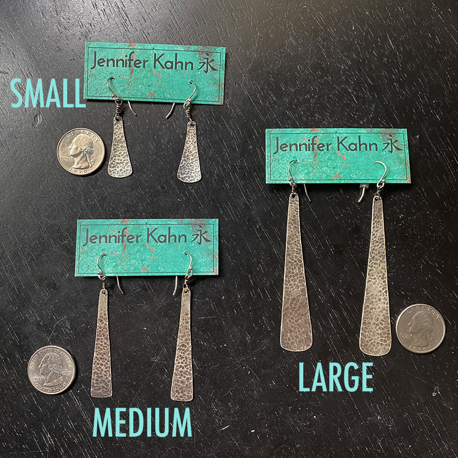 Silver Taper Earrings by jenkahnjewelry