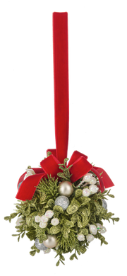 Velvet Ribbon Door Decor Kiss Balls - White