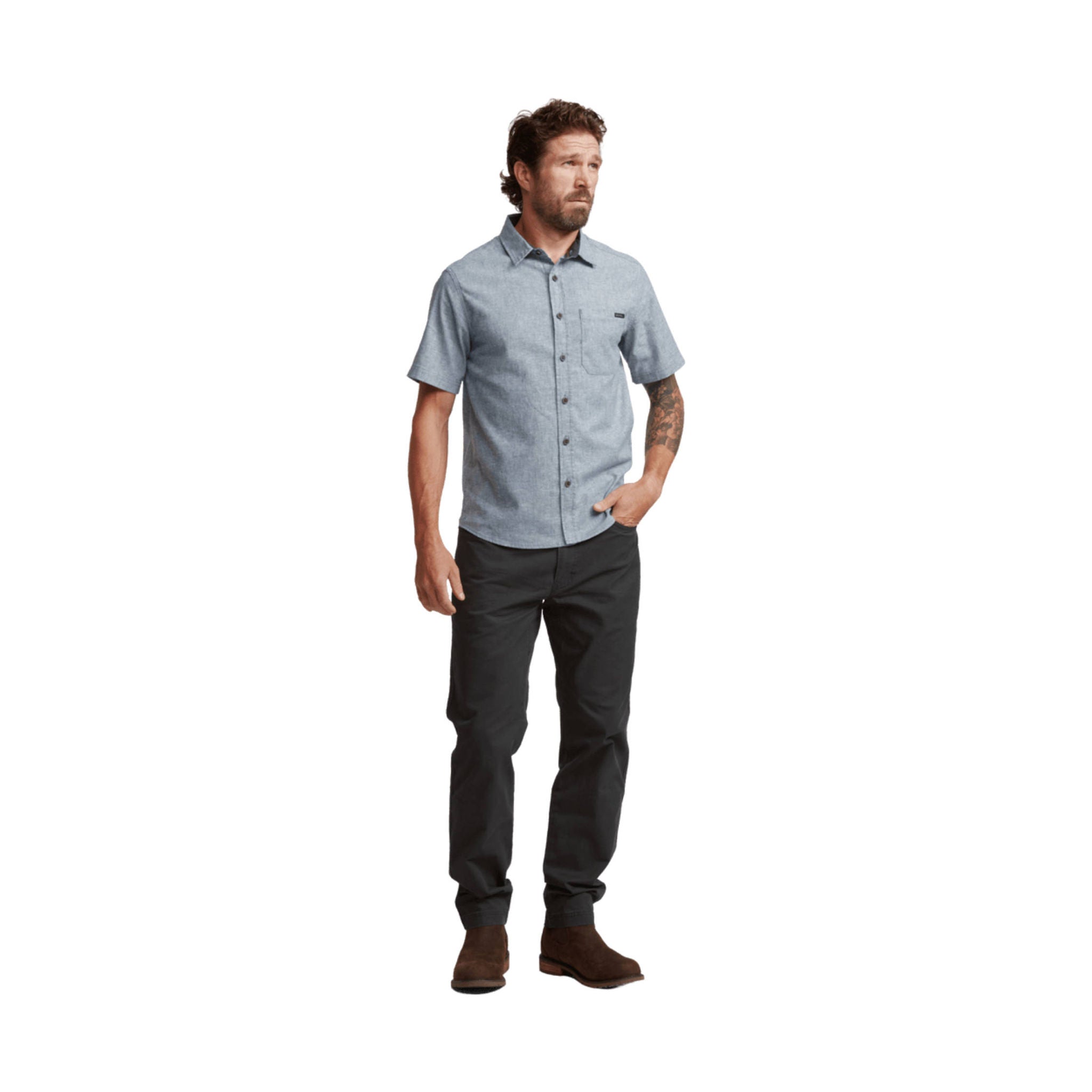 Sitka Men's Ambary SS Shirt - Pacific Heather by Lenny's Shoe & Apparel