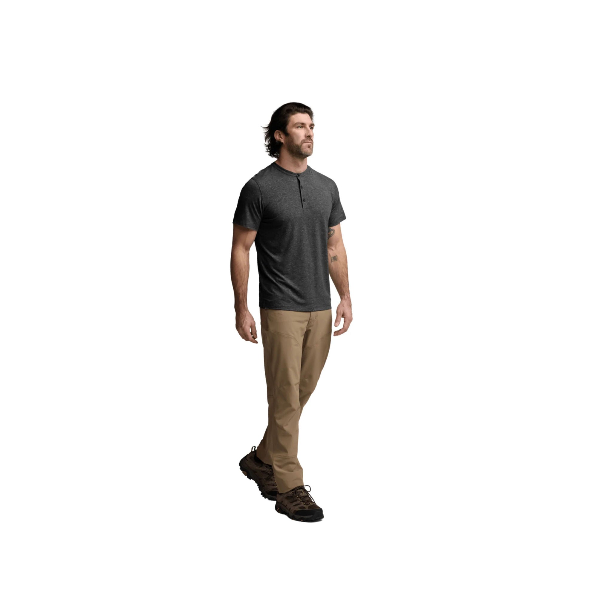 Sitka Men's Essential SS Henley - Obsidian Heather by Lenny's Shoe & Apparel