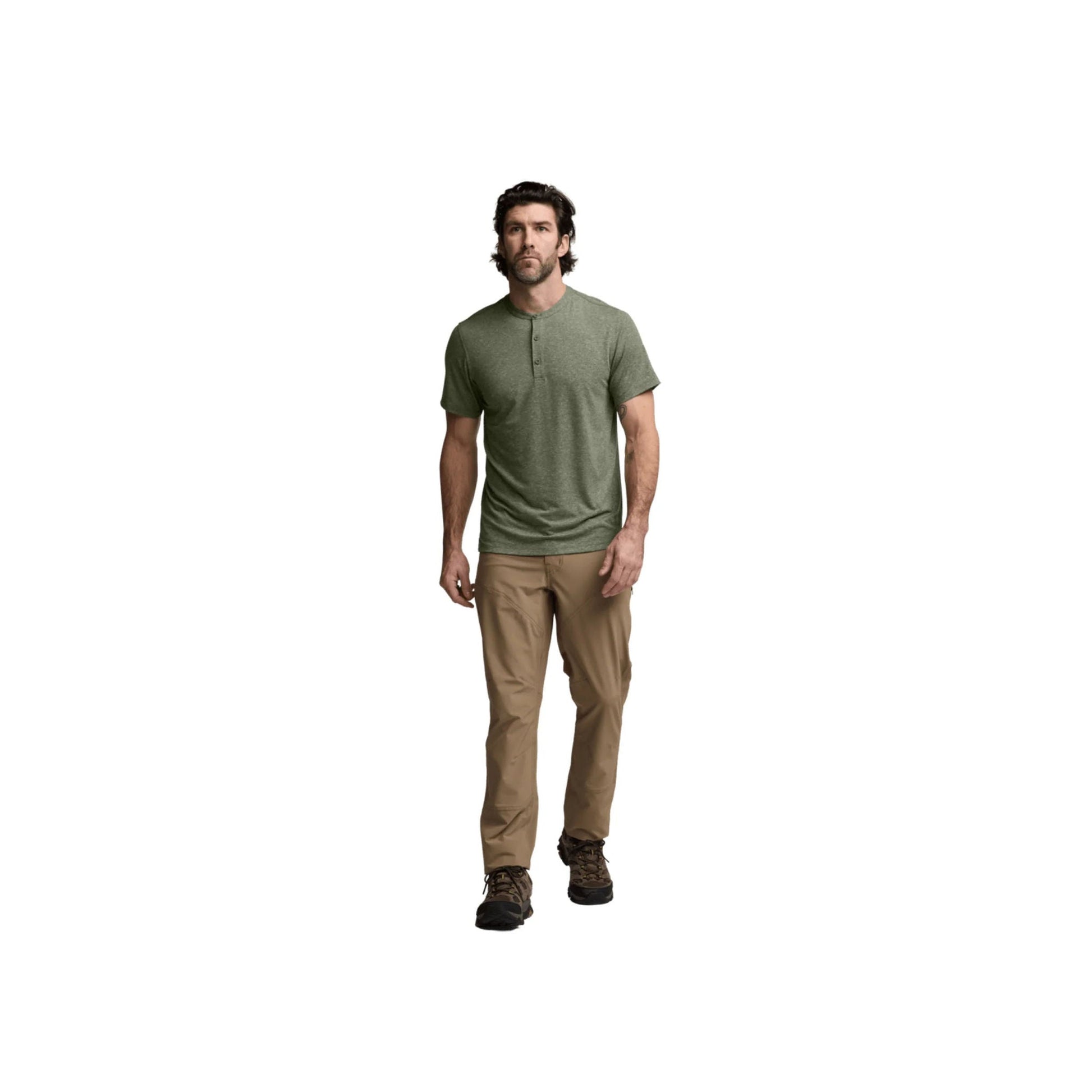 Sitka Men's Essential SS Henley - Olive Green Heather by Lenny's Shoe & Apparel