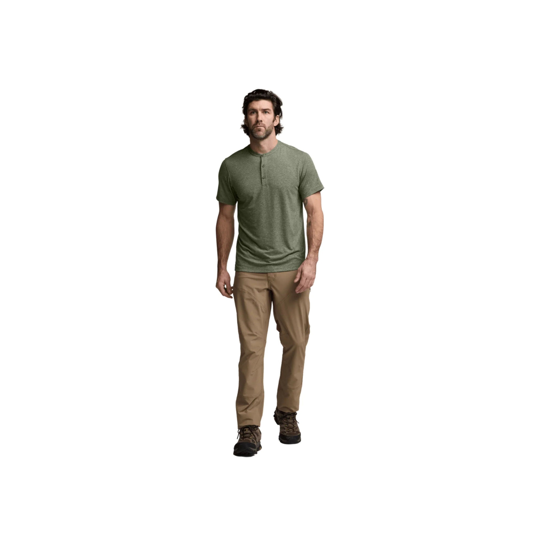 Sitka Men's Essential SS Henley - Olive Green Heather by Lenny's Shoe & Apparel