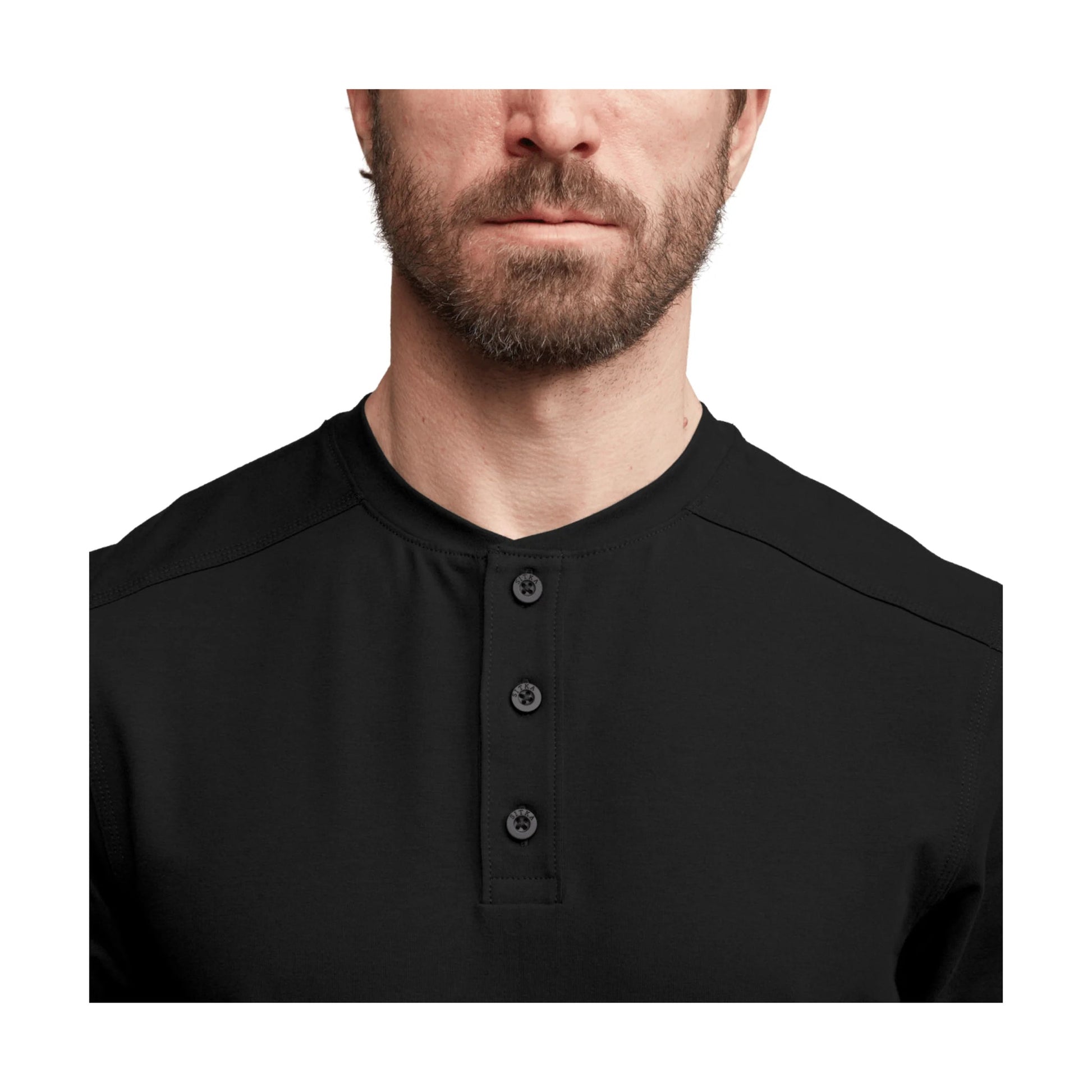 Sitka Men's Foothills Long Sleeve Henley - Sitka Black by Lenny's Shoe & Apparel