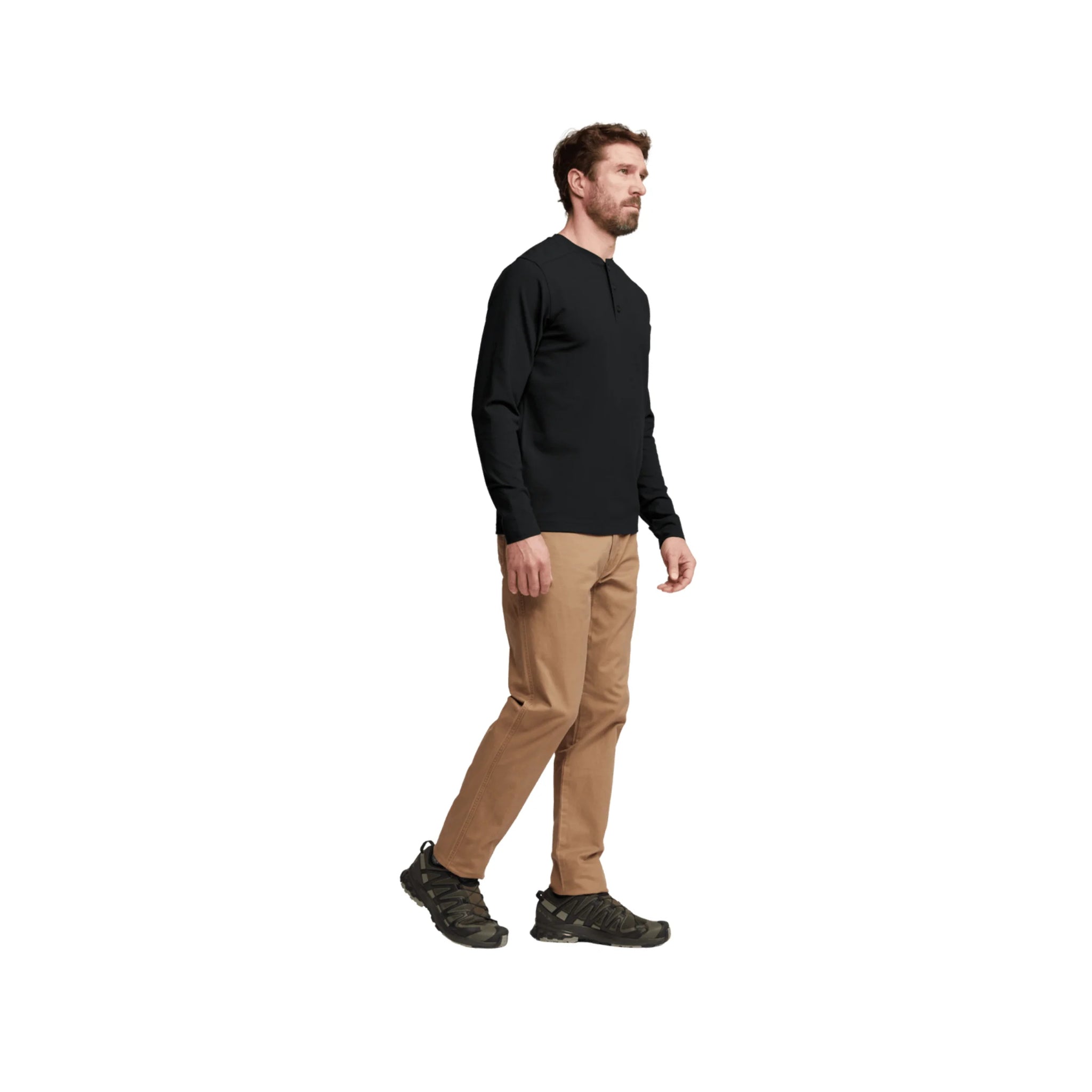 Sitka Men's Foothills Long Sleeve Henley - Sitka Black by Lenny's Shoe & Apparel