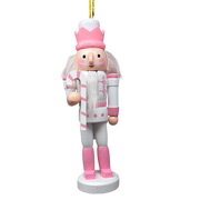 Pink And White Nutcracker Ornament - Candy Cane