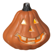 Lighted Halloween Pumpkin - 6 Inch - Wide