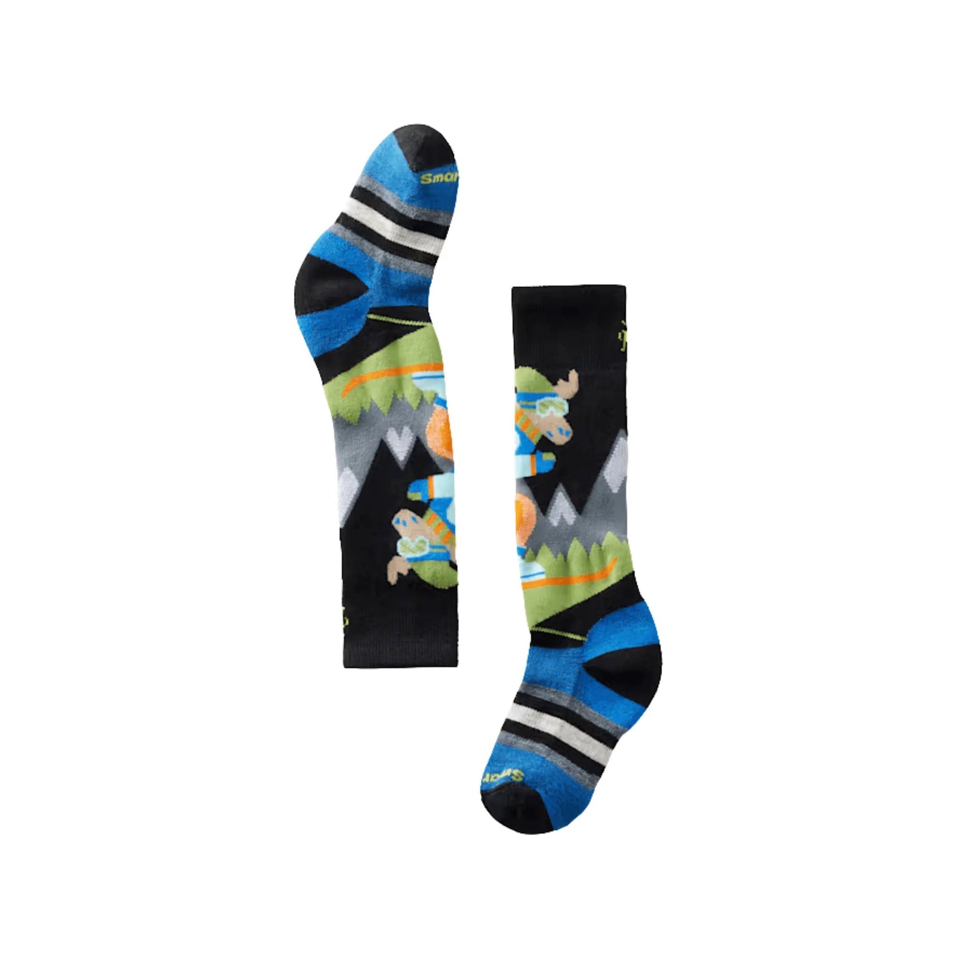 Smartwool Kids' Wintersport Full Cushion Mountain Moose Over The Calf Socks - Black by Lenny's Shoe & Apparel