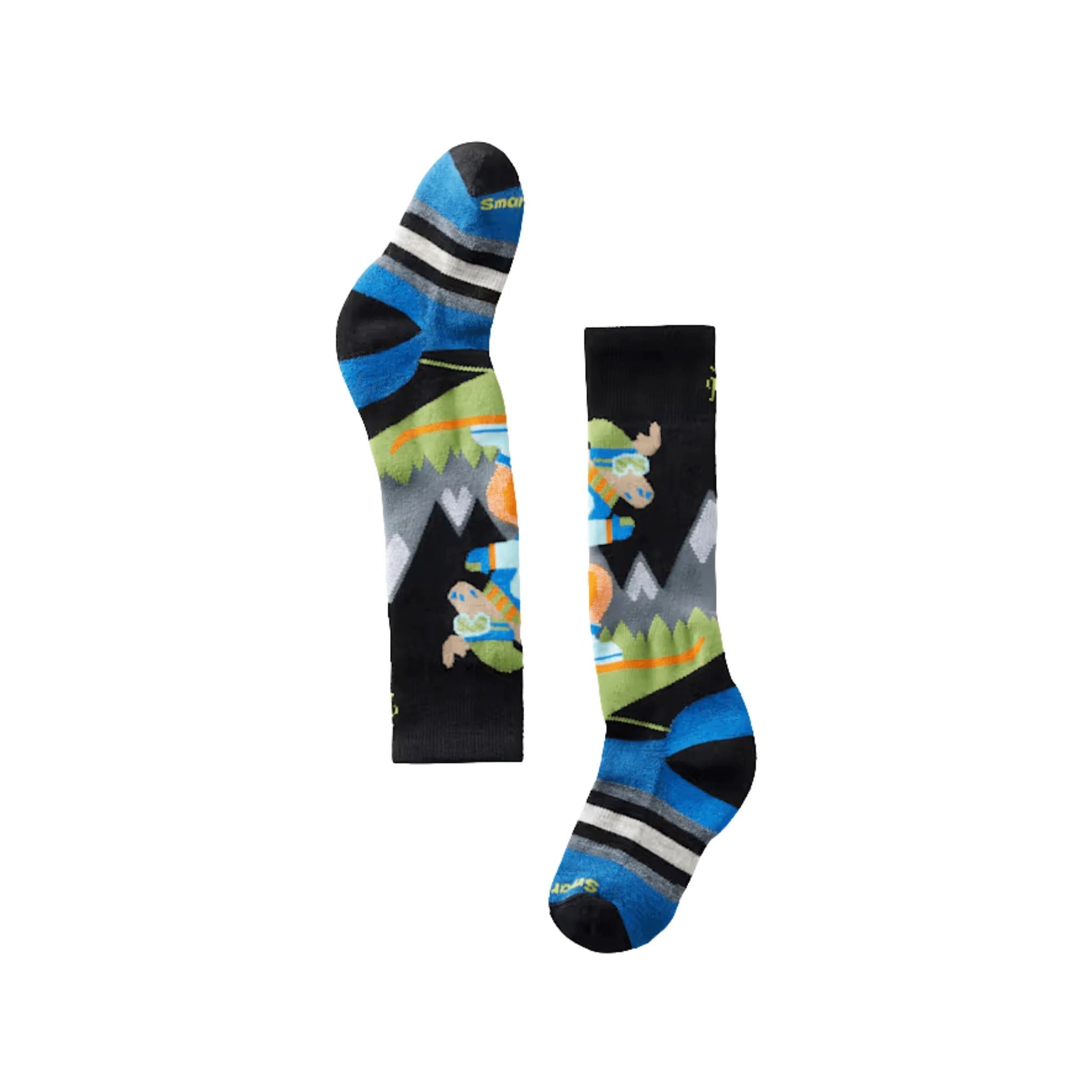 Smartwool Kids' Wintersport Full Cushion Mountain Moose Over The Calf Socks - Black by Lenny's Shoe & Apparel