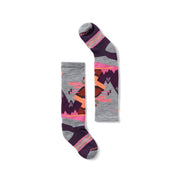 Smartwool Kids' Wintersport Full Cushion Mountain Moose Over The Calf Socks - Light Gray-Pink by Lenny's Shoe & Apparel
