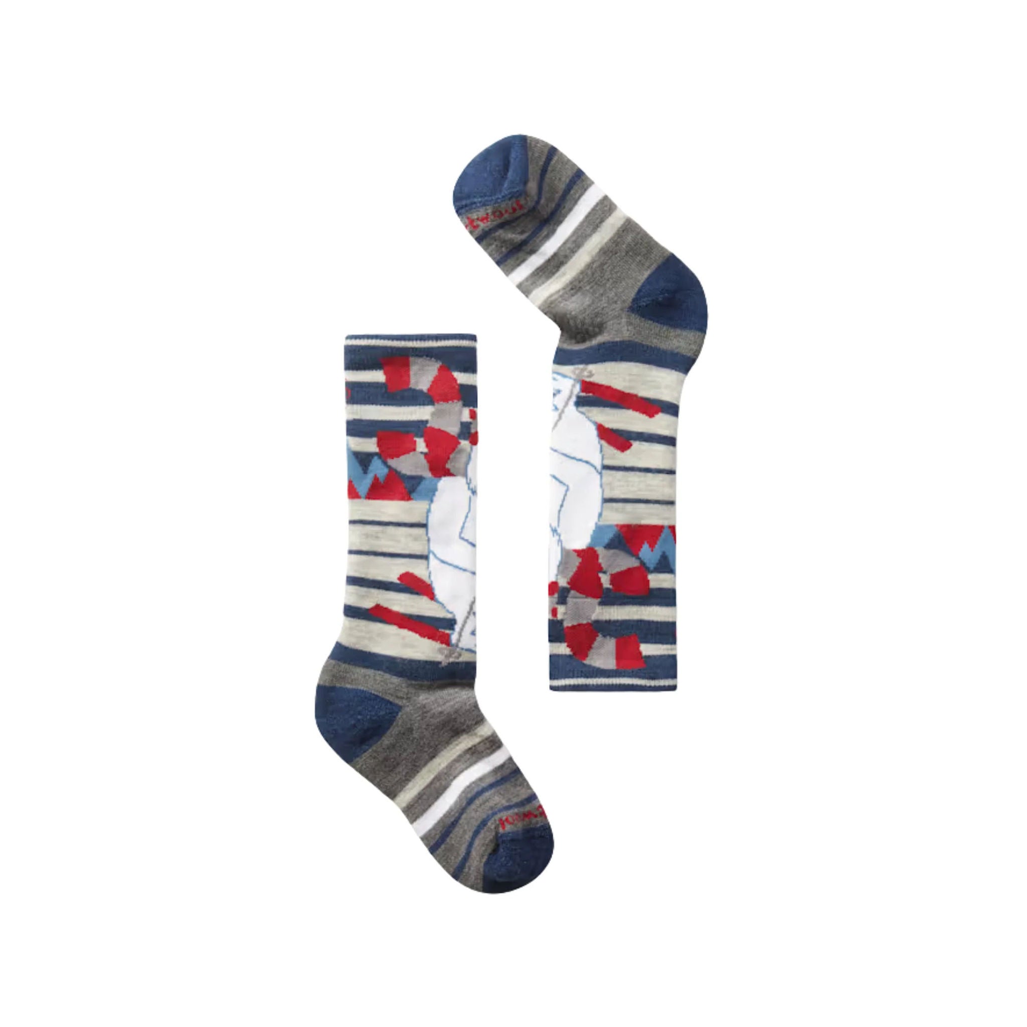 Smartwool Kids' Wintersport Yeti Pattern Over The Calf Full Cushion Sock - Alpine Blue by Lenny's Shoe & Apparel