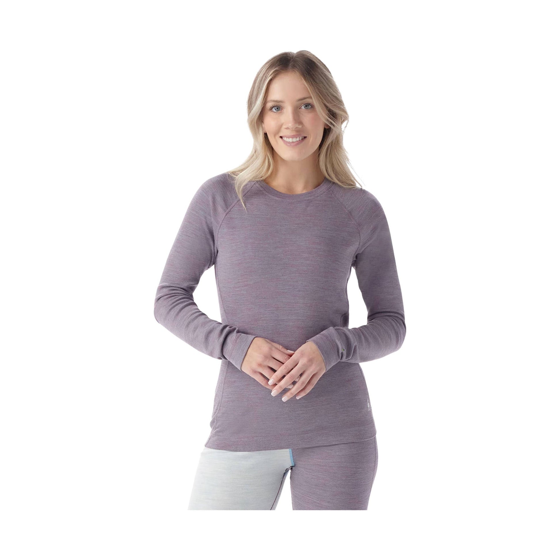 Smartwool Women's Classic Thermal Merino Base Layer Crew - Chalk Violet Heather by Lenny's Shoe & Apparel