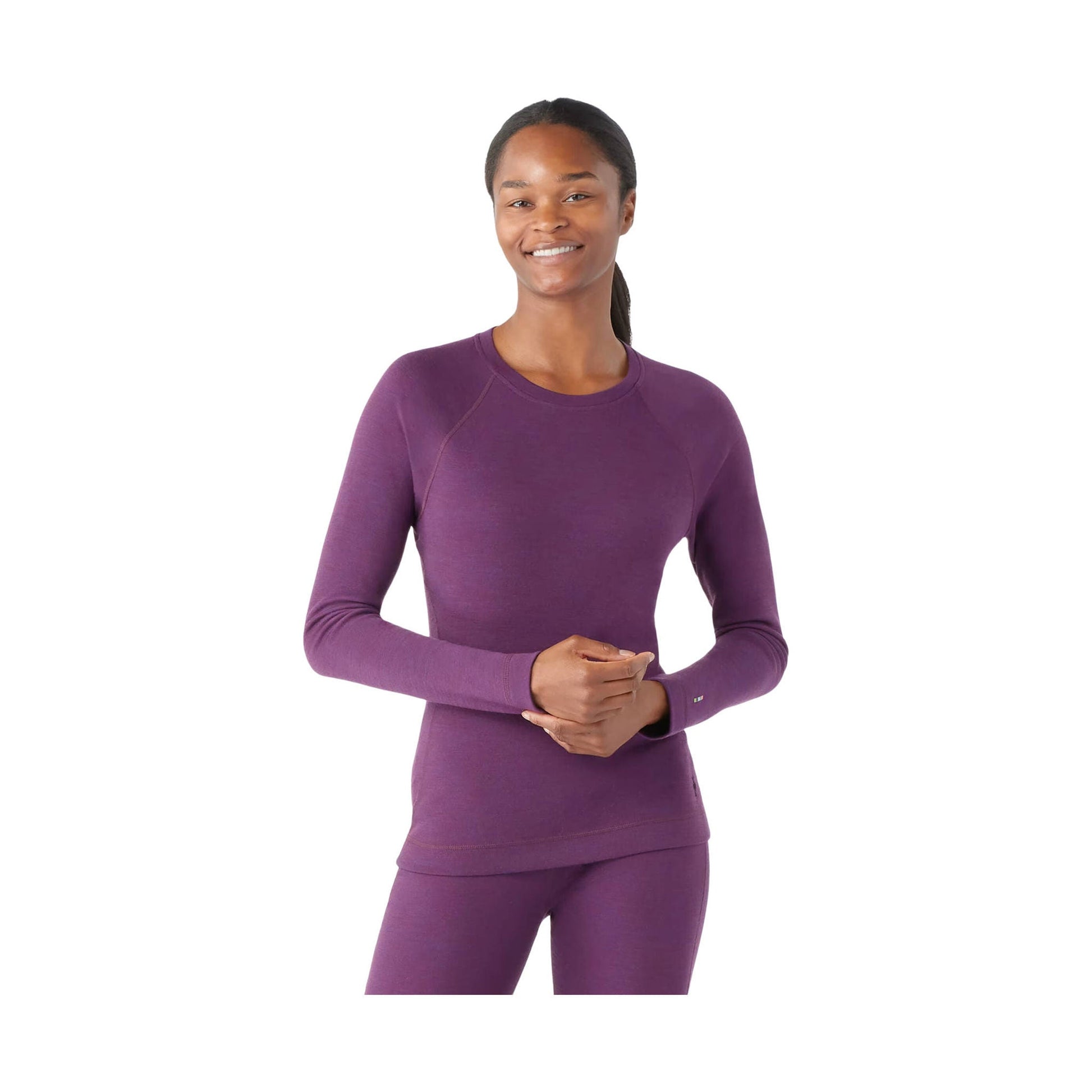 Smartwool Women's Classic Thermal Merino Base Layer Crew - Purple Iris Heather by Lenny's Shoe & Apparel