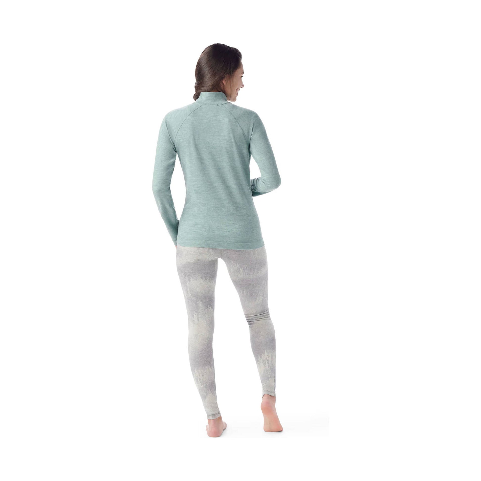 Smartwool Women's Classic Thermal Merino Layer Quarter Zip - Arctic Green Heather by Lenny's Shoe & Apparel