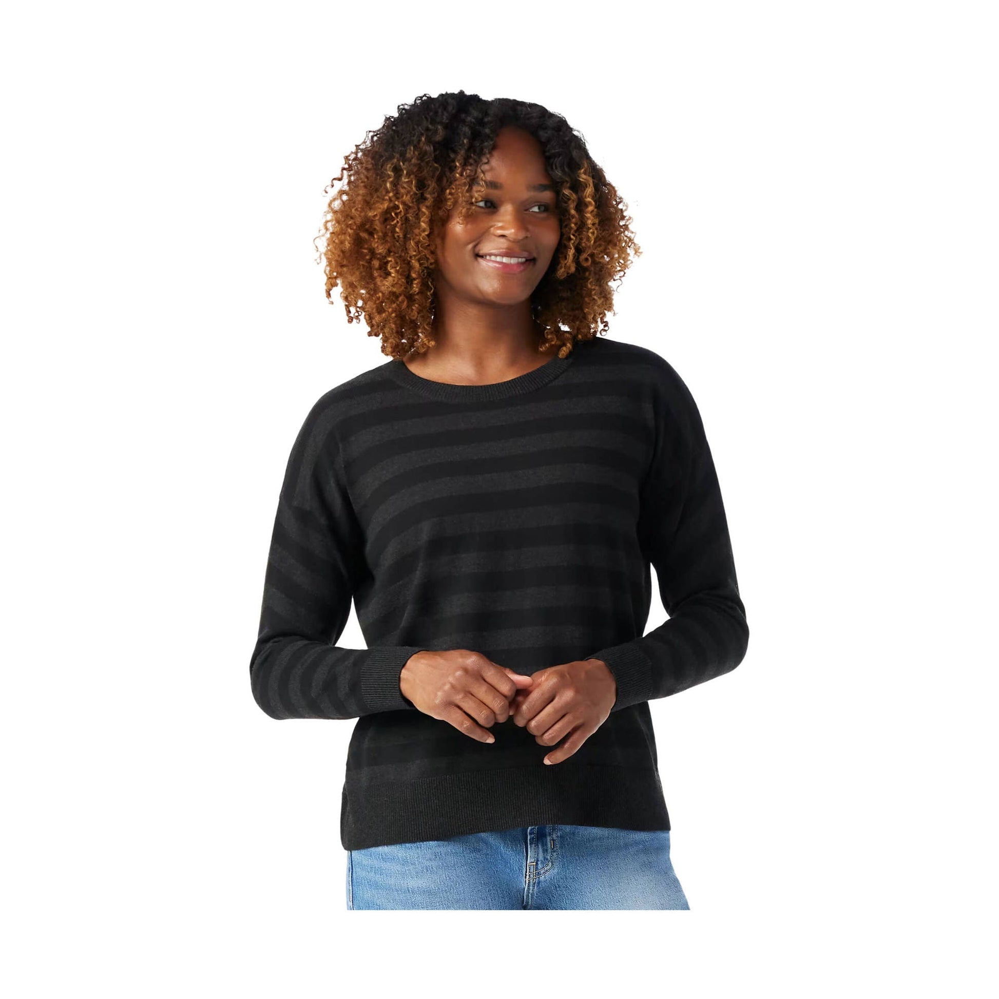 Smartwool Women's Edgewood Boyfriend Crew Sweater - Black by Lenny's Shoe & Apparel