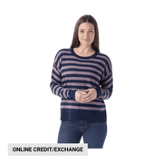 Smartwool Women's Edgewood Boyfriend Crew Sweater - Chalk Violet Heather by Lenny's Shoe & Apparel
