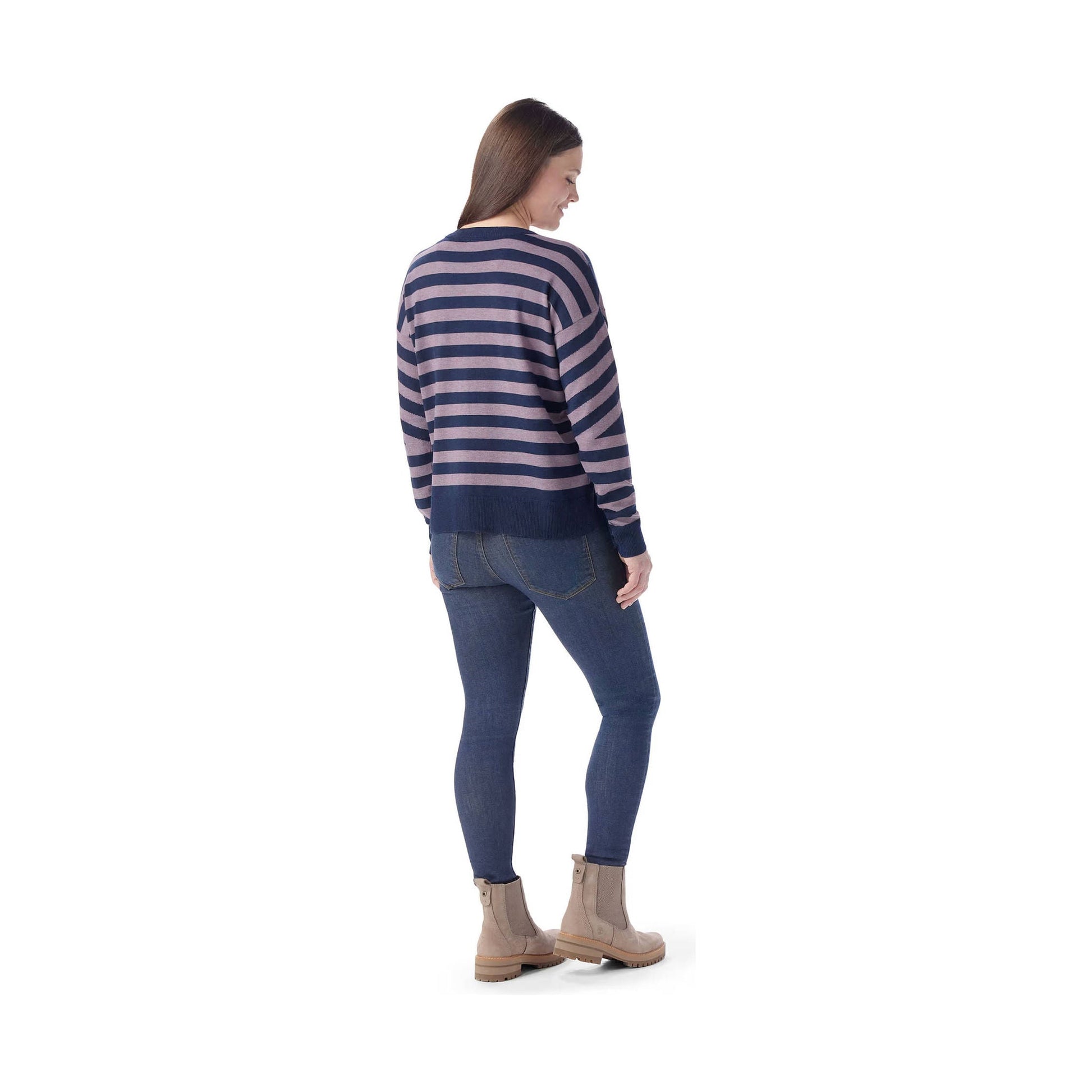 Smartwool Women's Edgewood Boyfriend Crew Sweater - Chalk Violet Heather by Lenny's Shoe & Apparel