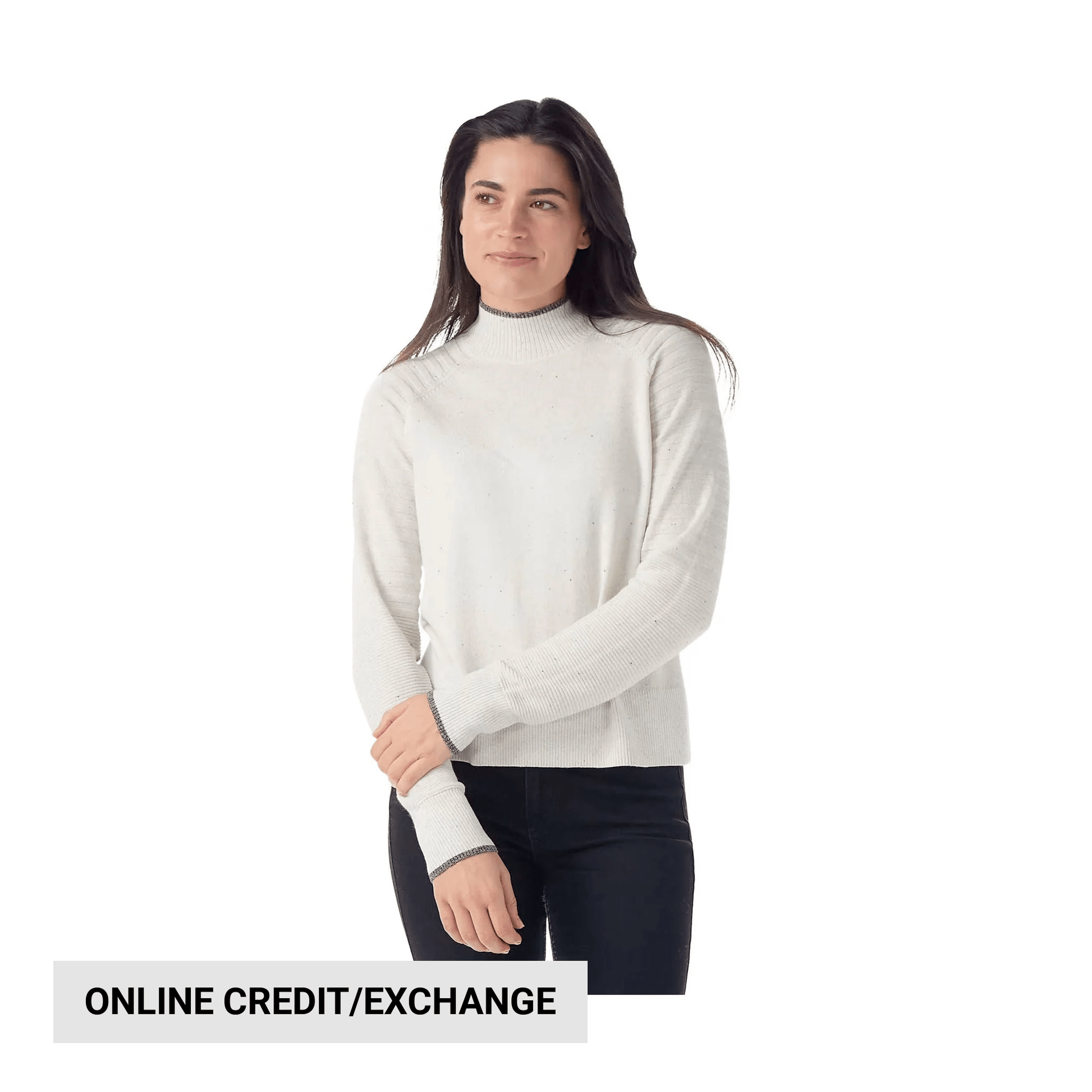Smartwool Women's Edgewood Mock Neck Sweater - Natural Donegal by Lenny's Shoe & Apparel