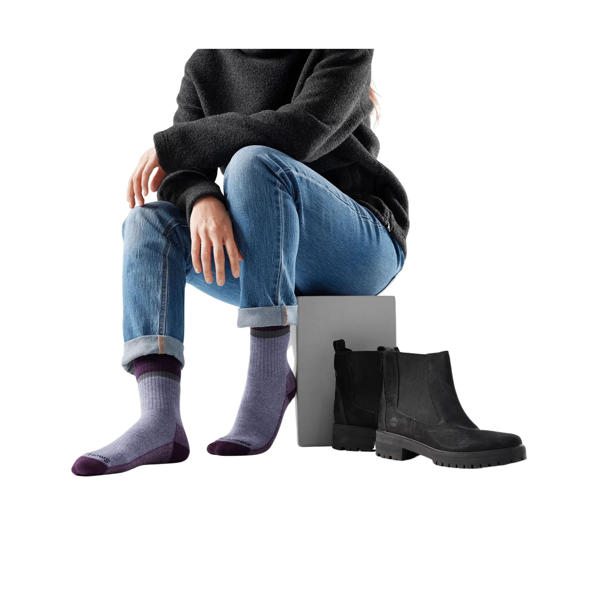 Smartwool Women's Everyday Cozy Best Friend Full Cushion Crew Socks - Chalk Violet by Lenny's Shoe & Apparel