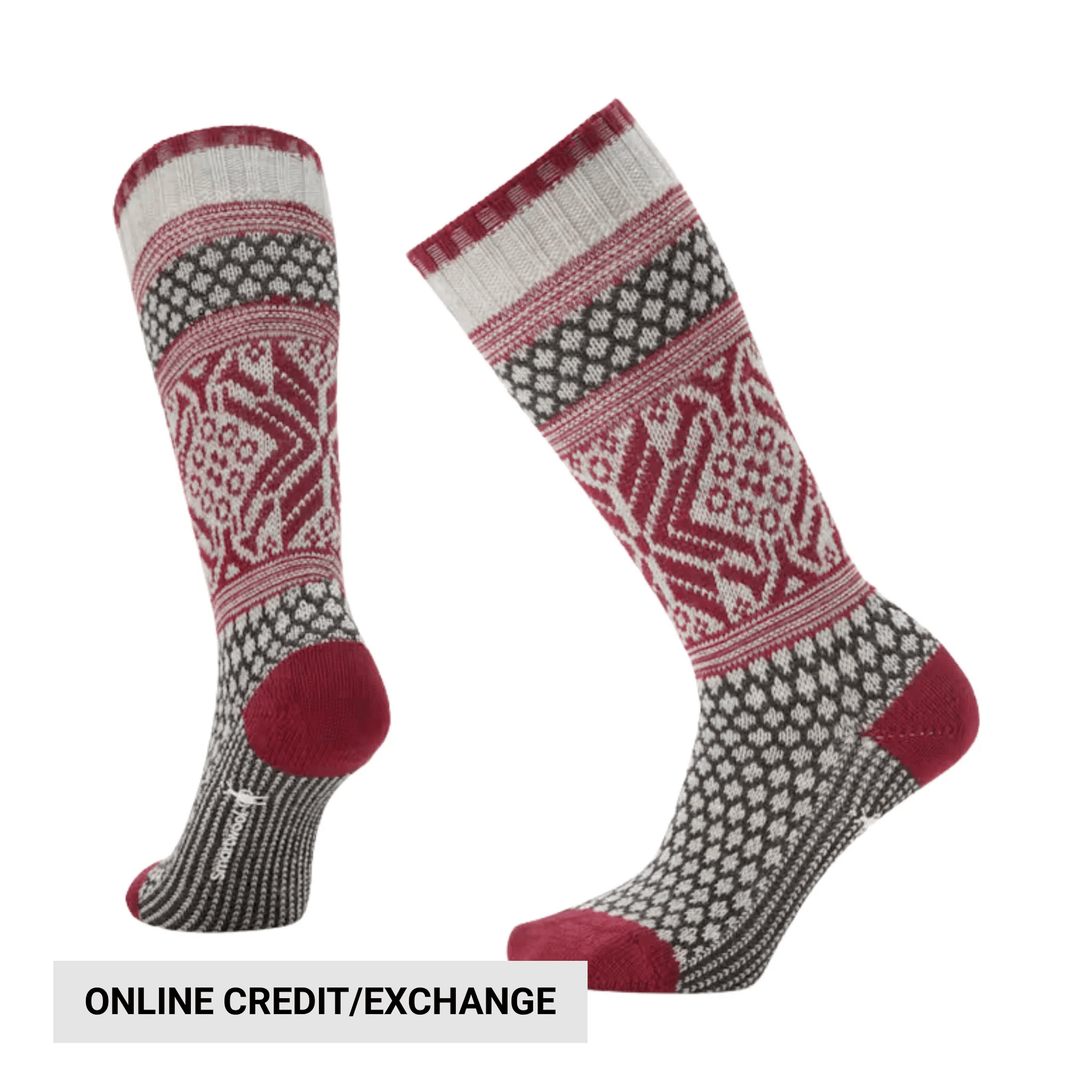 Smartwool Women's Everyday Cozy Popcorn Snowflake Pattern Crew Socks - Ash by Lenny's Shoe & Apparel