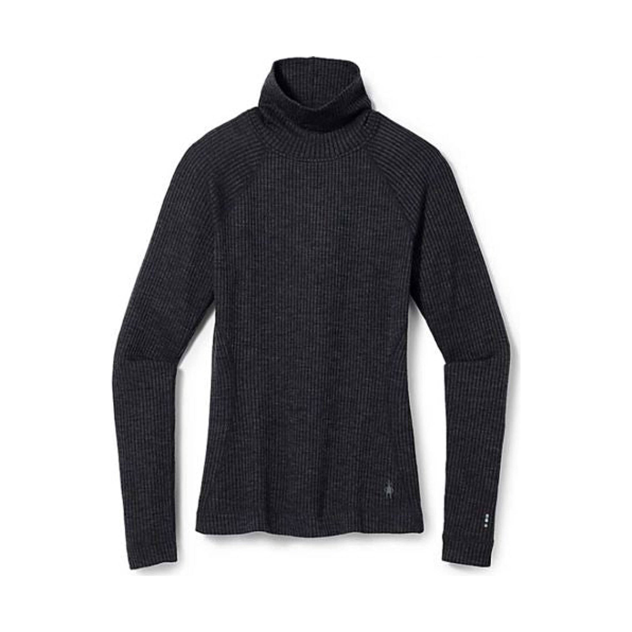 Smartwool Women's Merino Rib T-Neck - Charcoal Heather by Lenny's Shoe & Apparel
