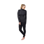 Smartwool Women's Merino Rib T-Neck - Charcoal Heather by Lenny's Shoe & Apparel