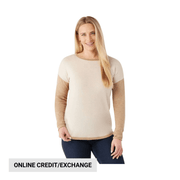 Smartwool Women's Shadow Pine Colorblock Crew Sweater - Almond Heather by Lenny's Shoe & Apparel