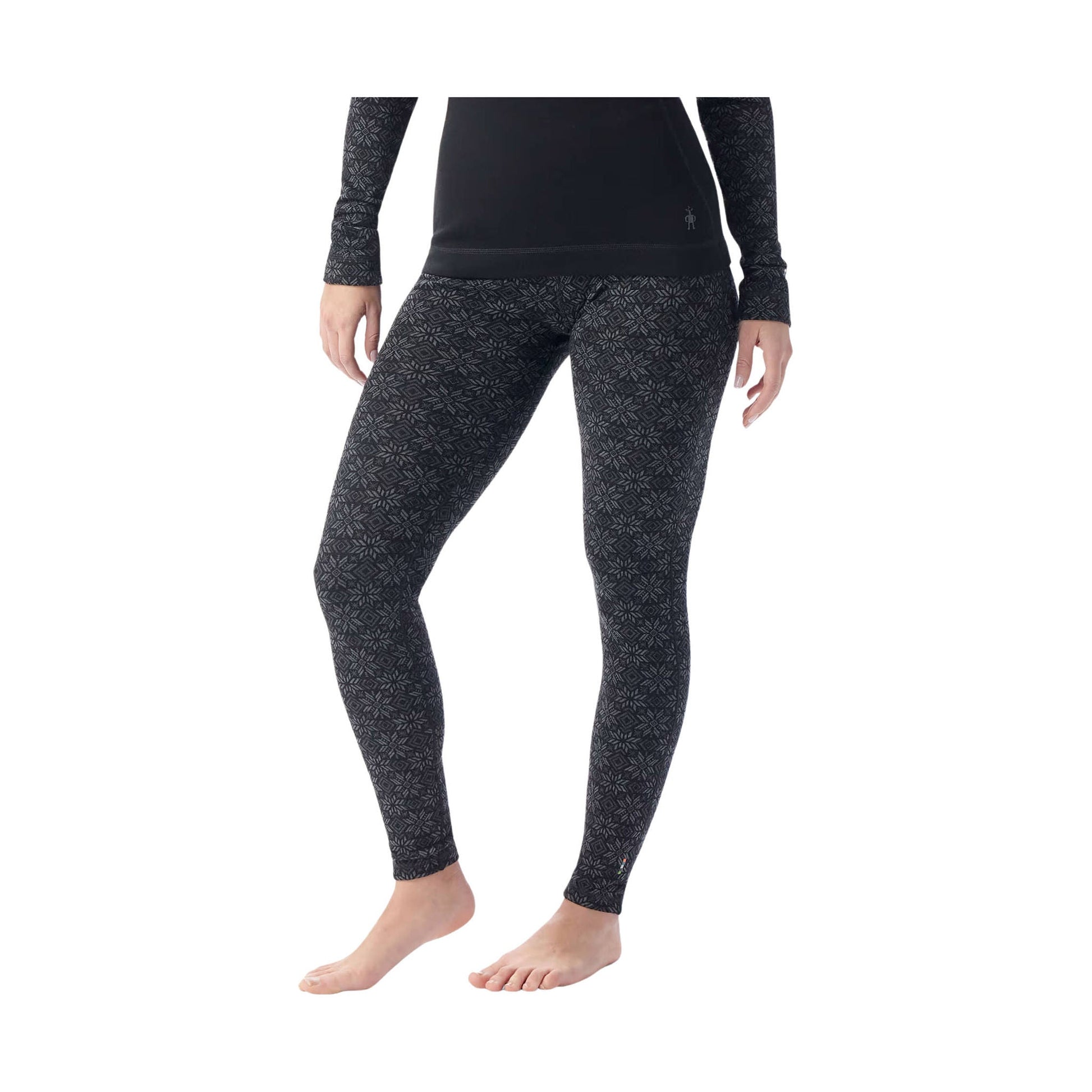 Smartwool Women's Thermal Merino Base Layer Bottom - Black Digi Snow by Lenny's Shoe & Apparel