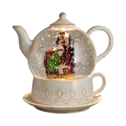 Lighted Water Globe Teapot - Nativity