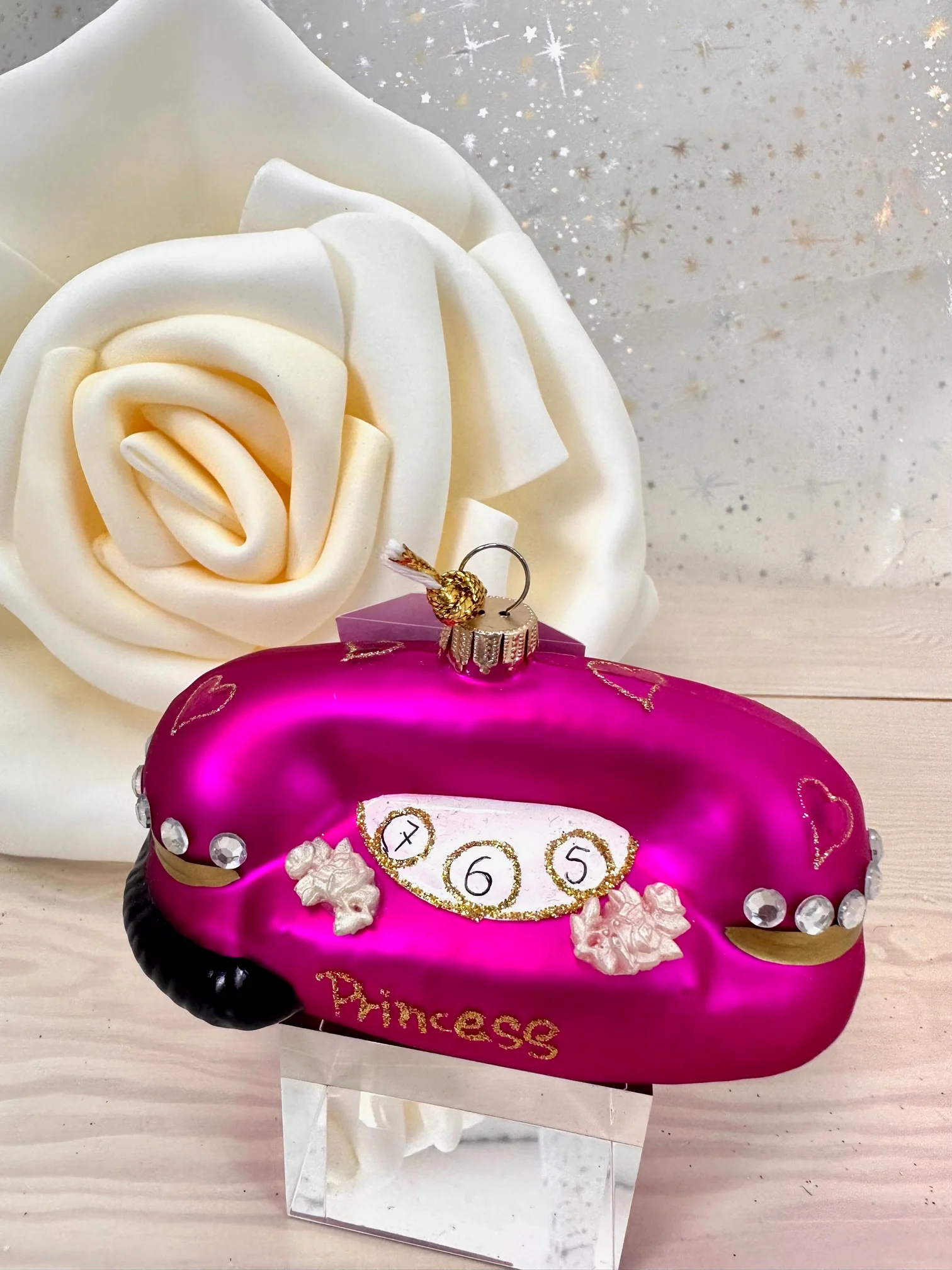 Blown Glass Princess Telephone Ornament