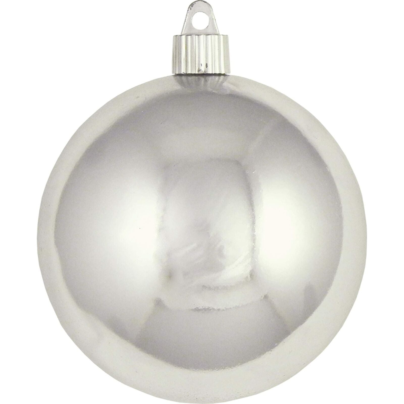 4" (100mm) Commercial Shatterproof Ball Ornament - Looking Glass Silver - 4 Pack