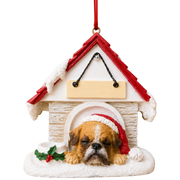 Ceramic Doghouse Ornament - Pug