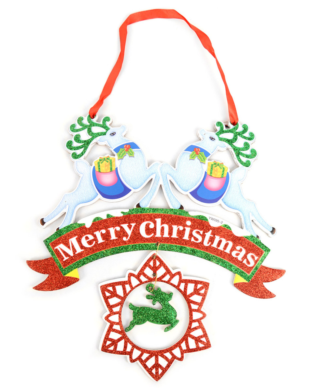 Merry Christmas Glittery Hanging Wall Decoration by SidePony Boutique