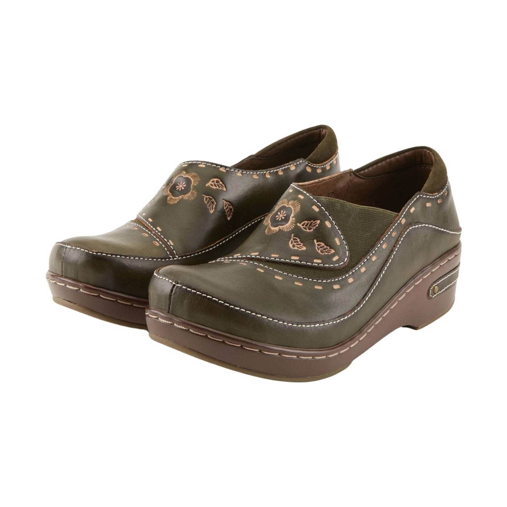 Spring Step L'artiste Women's Burbank Clogs - Olive Green by Lenny's Shoe & Apparel