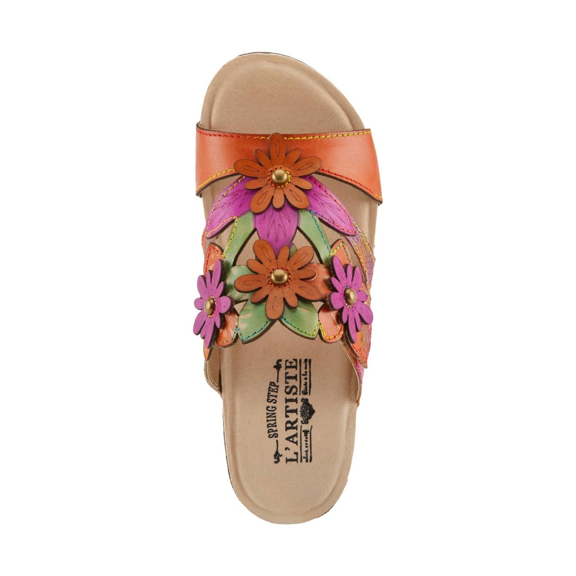 Spring Step L'artiste Women's Lavonda Sandals - Orange Multi by Lenny's Shoe & Apparel