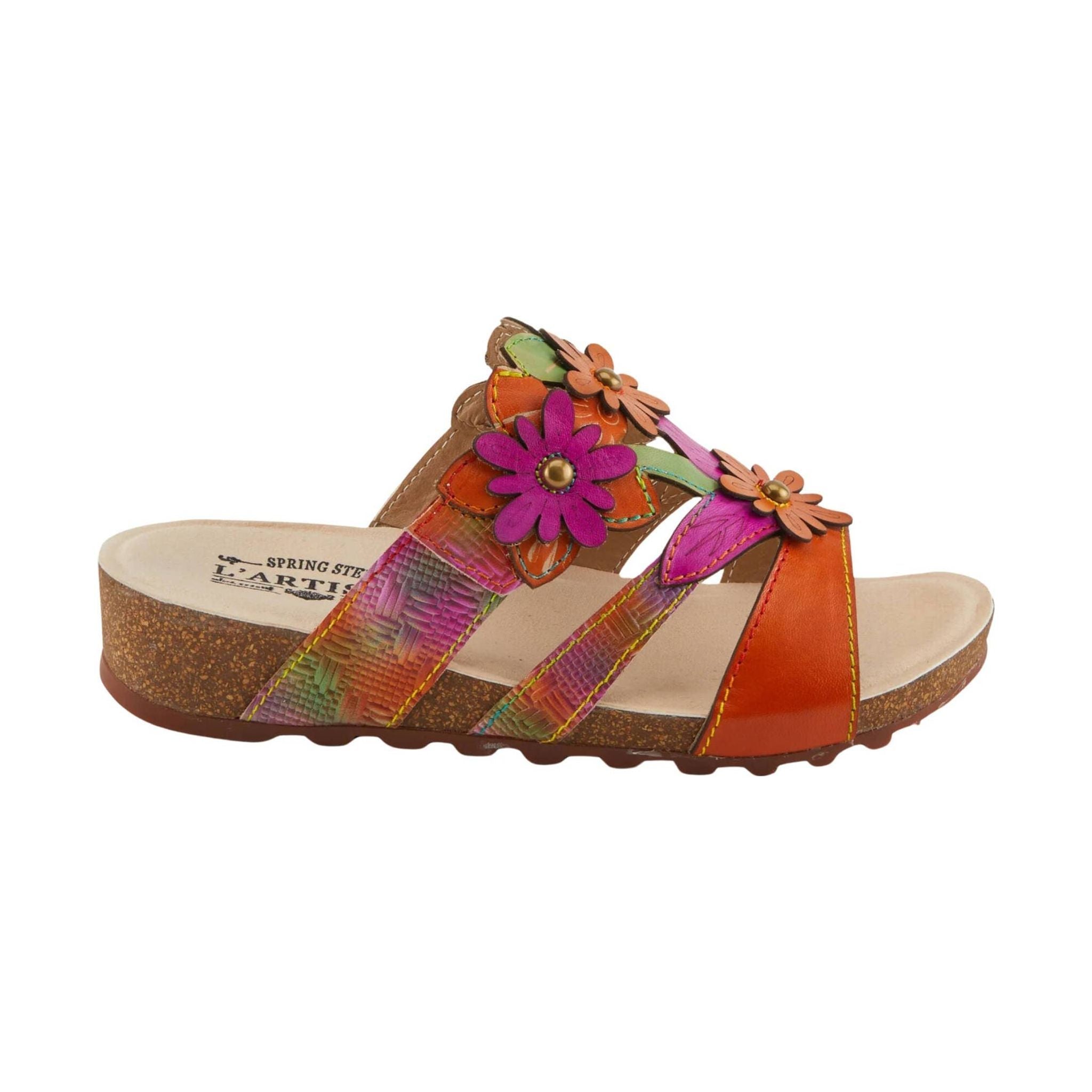 Spring Step L'artiste Women's Lavonda Sandals - Orange Multi by Lenny's Shoe & Apparel